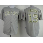 Chicago Cubs #13 Starlin Castro Gray With Camo Jersey