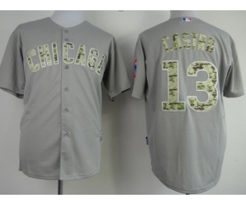 Chicago Cubs #13 Starlin Castro Gray With Camo Jersey