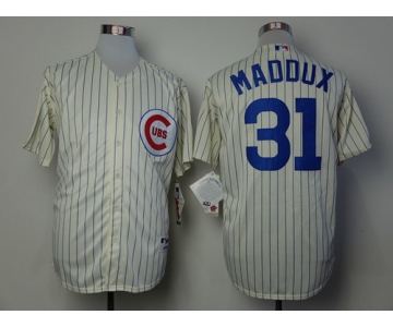 Chicago Cubs #31 Greg Maddux 1969 Cream Jersey