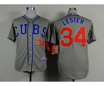 Chicago Cubs #34 Jon Lester 2014 Gray Jersey