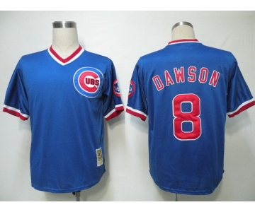 Chicago Cubs #8 Andre Dawson 1988 Blue Throwback Jersey