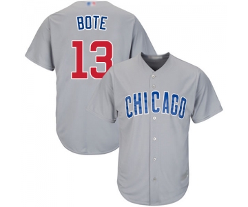 Cubs #13 David Bote Grey New Cool Base Stitched Baseball Jersey