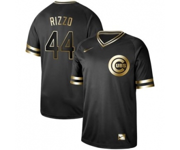 Cubs #44 Anthony Rizzo Black Gold Authentic Stitched Baseball Jersey
