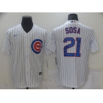 Men Chicago Cubs 21 Sosa White Game Nike MLB Jerseys