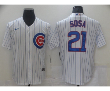 Men Chicago Cubs 21 Sosa White Game Nike MLB Jerseys