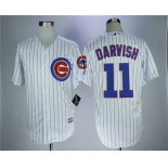 Men's Chicago Cubs #11 Yu Darvish White Cool Base Jersey