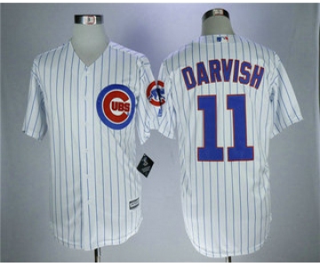 Men's Chicago Cubs #11 Yu Darvish White Cool Base Jersey