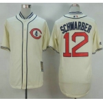 Men's Chicago Cubs #12 Kyle Schwarber Cream 1929 Turn Back The Clock Jersey