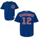 Men's Chicago Cubs #12 Kyle Schwarber Home Alternate Blue MLB Cool Base Jersey