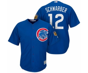 Men's Chicago Cubs #12 Kyle Schwarber Royal Blue 2017 Spring Training Stitched MLB Majestic Cool Base Jersey