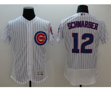 Men's Chicago Cubs #12 Kyle Schwarber White Flexbase 2016 MLB Player Jersey