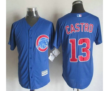 Men's Chicago Cubs #13 Starlin Castro Alternate Blue 2015 MLB Cool Base Jersey