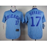 Men's Chicago Cubs #17 Kris Bryant 1988 Light Blue Majestic Jersey