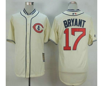 Men's Chicago Cubs #17 Kris Bryant Cream 1929 Turn Back The Clock Jersey