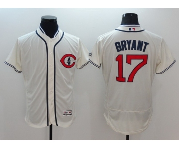 Men's Chicago Cubs #17 Kris Bryant Cream Flexbase Majestic 1929 Collection Jersey