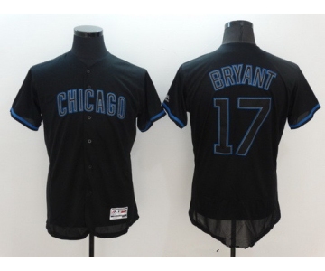 Men's Chicago Cubs #17 Kris Bryant Lights Out Black Fashion 2016 Flexbase Majestic Baseball Jersey
