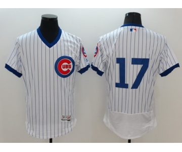 Men's Chicago Cubs #17 Kris Bryant No Name White Pullover 2016 Flexbase Majestic Baseball Jersey