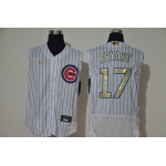Men's Chicago Cubs #17 Kris Bryant White Gold 2020 Cool and Refreshing Sleeveless Fan Stitched Flex Nike Jersey