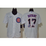 Men's Chicago Cubs #17 Kris Bryant White Unforgettable Moment Stitched Fashion MLB Cool Base Nike Jersey