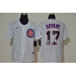 Men's Chicago Cubs #17 Kris Bryant White Unforgettable Moment Stitched Fashion MLB Cool Base Nike Jersey