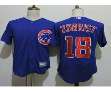 Men's Chicago Cubs #18 Ben Zobrist Blue 2016 Flexbase Majestic Baseball Jersey