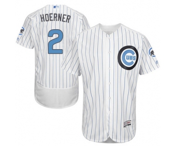 Men's Chicago Cubs #2 Nico Hoerner White 2016 Father's Day Fashion Baseball Flex Base Jersey
