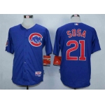 Men's Chicago Cubs #21 Sammy Sosa Blue Cool Base Jersey