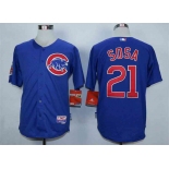 Men's Chicago Cubs #21 Sammy Sosa Blue Cool Base Jersey