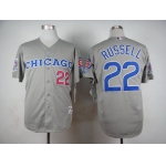Men's Chicago Cubs #22 Addison Russell 1990 Turn Back The Clock Gray Jersey W/1990 All-Star Patch