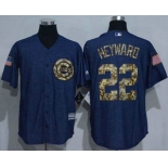 Men's Chicago Cubs #22 Jason Heyward Denim Blue Salute to Service Stitched MLB Jersey
