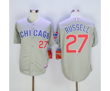 Men's Chicago Cubs #27 Addison Russell Gray Road Cool Base Baseball Jersey