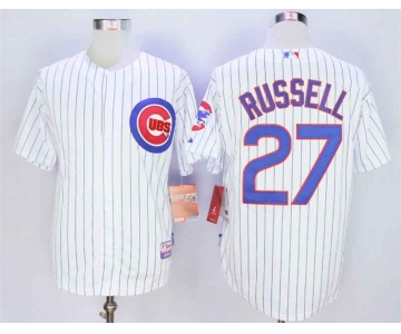 Men's Chicago Cubs #27 Addison Russell White Cool Base Jersey