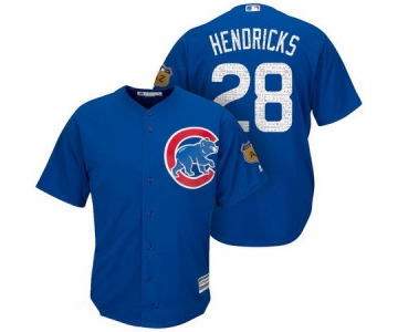 Men's Chicago Cubs #28 Kyle Hendricks Royal Blue 2017 Spring Training Stitched MLB Majestic Cool Base Jersey