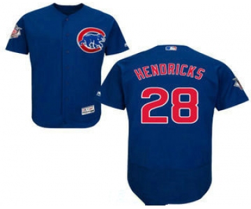 Men's Chicago Cubs #28 Kyle Hendricks Royal Blue Stitched MLB 2016 Majestic Flex Base Jersey