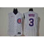Men's Chicago Cubs #3 David Ross White 2020 Cool and Refreshing Sleeveless Fan Stitched Flex Nike Jersey