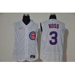 Men's Chicago Cubs #3 David Ross White 2020 Cool and Refreshing Sleeveless Fan Stitched Flex Nike Jersey