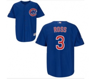 Men's Chicago Cubs #3 David Ross blue Jerseys