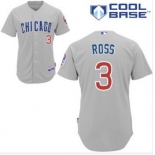 Men's Chicago Cubs #3 David Ross gray Jerseys