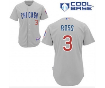 Men's Chicago Cubs #3 David Ross gray Jerseys