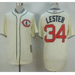 Men's Chicago Cubs #34 Jon Lester Cream 1929 Turn Back The Clock Jersey