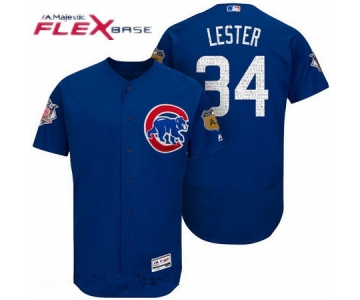 Men's Chicago Cubs #34 Jon Lester Royal Blue 2017 Spring Training Stitched MLB Majestic Flex Base Jersey