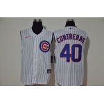 Men's Chicago Cubs #40 Willson Contreras White 2020 Cool and Refreshing Sleeveless Fan Stitched MLB Nike Jersey