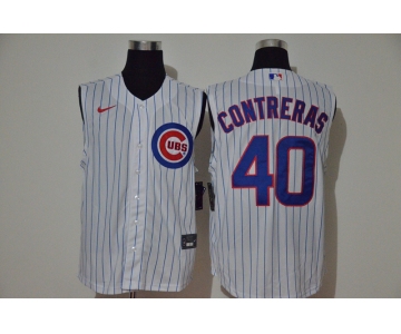Men's Chicago Cubs #40 Willson Contreras White 2020 Cool and Refreshing Sleeveless Fan Stitched MLB Nike Jersey