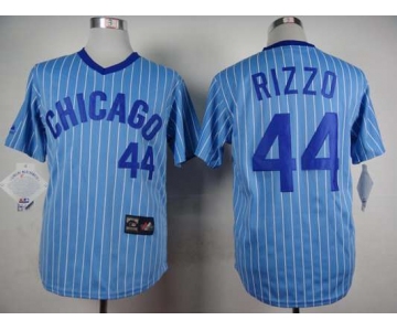 Men's Chicago Cubs #44 Anthony Rizzo 1988 Light Blue Majestic Jersey
