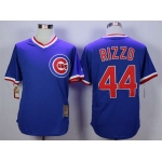 Men's Chicago Cubs #44 Anthony Rizzo Blue Throwback Jersey