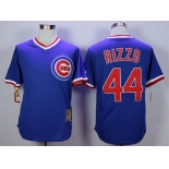 Men's Chicago Cubs #44 Anthony Rizzo Blue Throwback Jersey