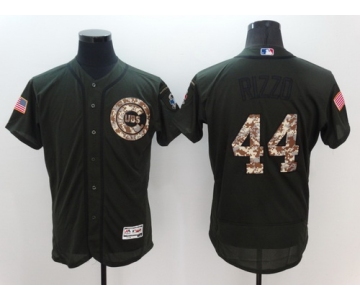 Men's Chicago Cubs #44 Anthony Rizzo Green Salute to Service 2016 Flexbase Majestic Baseball Jersey