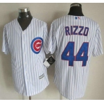 Men's Chicago Cubs #44 Anthony Rizzo Home White 2015 MLB Cool Base Jersey