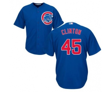 Men's Chicago Cubs #45 Presidential Candidate Hillary Clinton Blue Jersey