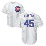 Men's Chicago Cubs #45 Presidential Candidate Hillary Clinton White Jersey